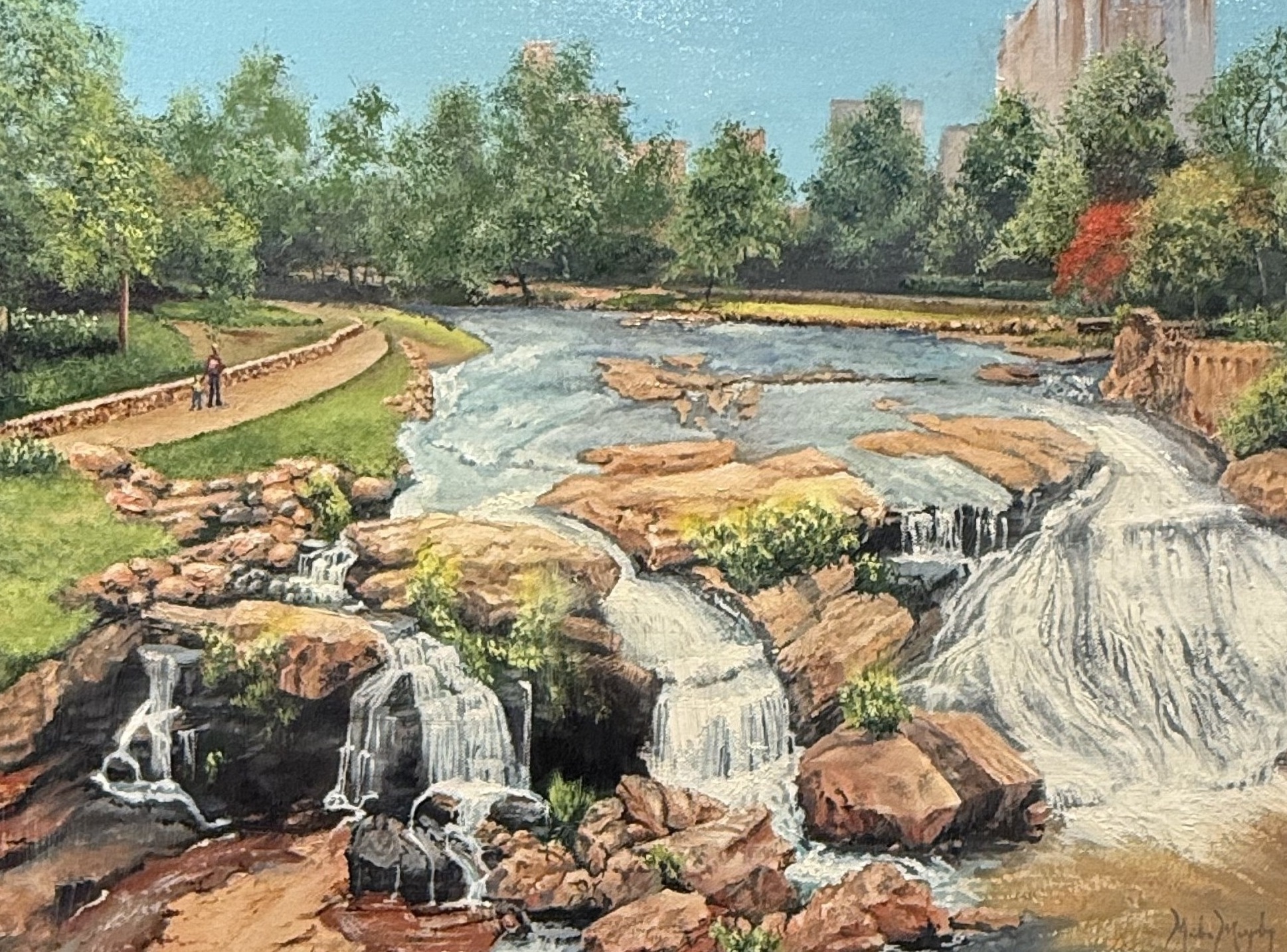 Falls Park on the Reedy, Oil on canvas